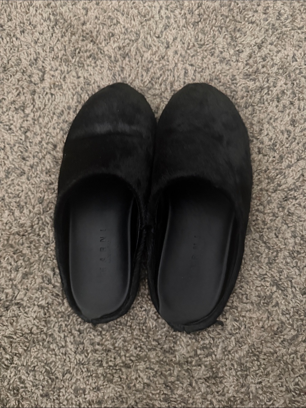 Marni Black Kids Velvet Mule Clogs